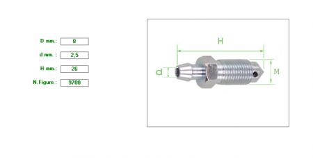 ΕΞΑΕΡΩΤΗΡΑΣ ΔΑΓΚΑΝΑΣ Μ8 x 1.25mm x 24.5 ΚΛΕΙΔΙ 8 8x2.5x24.5