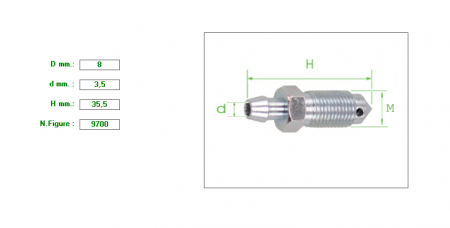 ΕΞΑΕΡΩΤΗΡΑΣ ΔΑΓΚΑΝΑΣ Μ8 ΚΛΕΙΔΙ 9  1.25mm   8X3.5X35.5