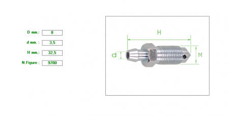 ΕΞΑΕΡΩΤΗΡΑΣ ΔΑΓΚΑΝΑΣ Μ8 ΚΛΕΙΔΙ 9  1.25mm X 32.5    8X3.5X32.5