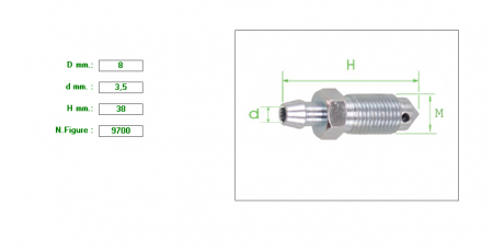 ΕΞΑΕΡΩΤΗΡΑΣ ΔΑΓΚΑΝΑΣ Μ8 ΚΛΕΙΔΙ 9 X  1.25mm X 38