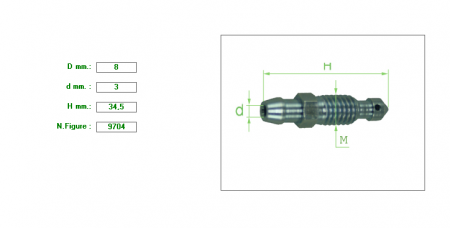 Bleeder Screw M8 X 1.25 X 34.5