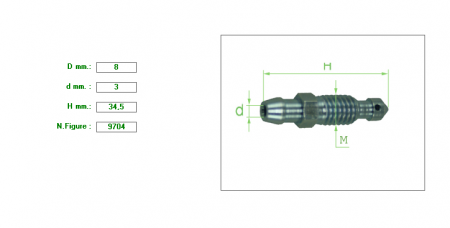 ΕΞΑΕΡΩΤΗΡΑΣ ΔΑΓΚΑΝΑΣ Μ8 ΚΛΕΙΔΙ 8 X 1.25mm  X 34.5