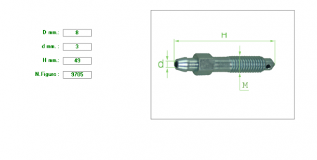 ΕΞΑΕΡΩΤΗΡΑΣ ΔΑΓΚΑΝΑΣ Μ8 x 1.25mm x 49 ΚΛΕΙΔΙ 9
