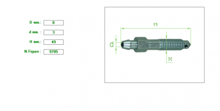 ΕΞΑΕΡΩΤΗΡΑΣ ΔΑΓΚΑΝΑΣ Μ8 ΚΛΕΙΔΙ 9 X 1.25mm X 49