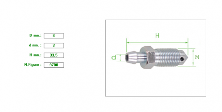 ΕΞΑΕΡΩΤΗΡΑΣ ΔΑΓΚΑΝΑΣ Μ8 x 1mm x 33.5 ΚΛΕΙΔΙ 9 ΣΤΕΝΟ ΠΑΣΟ 8X3X33.5