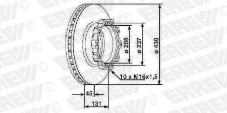 BRAKE DISC ERREVI  SCANIA 4 114 C/340 1402272
