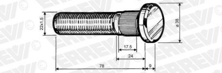 ΜΠΟΥΖΟΝΙ ROR 22X1.5 L:91mm ΜΕ ΚΑΡΕ