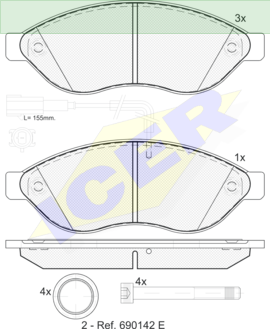 ΔΙΣΚΟΦΡΕΝΑ ICER  FIAT DUCATO 24468 ΜΕ 1 ΑΙΣΘΗΤΗΡΑ