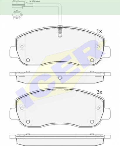 BRAKE PADS ICER OPEL MOVANO RENAULT MASTER 25147 FRONT AXLE