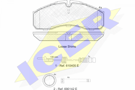 BRAKE PADS ICER MERCEDES 29237 WITH SENSOR