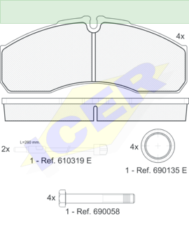 ΔΙΣΚΟΦΡΕΝΑ ICER  NISSAN RENAULT 29160 ME ΚΑΛΩΔΙΟ