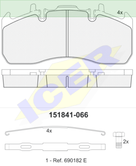 BRAKE PADS ICER ROR VOLVO FL 29173