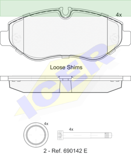 BRAKE PADS ICER MERCEDES SPRINTER VITO 29192