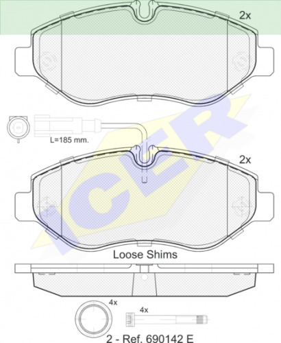 BRAKE PADS ICER  NISSAN CABSTAR  29230