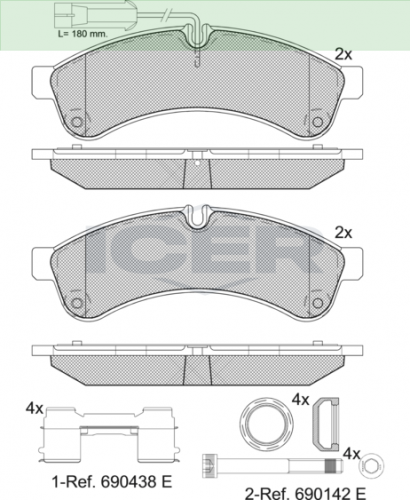 BRAKE PADS ICER IVECO DAILY IV 29231 WITH SENSOR