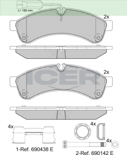 ΔΙΣΚΟΦΡΕΝΑ ICER IVECO DAILY IV 29231 ΜΕ ΚΑΛΩΔΙΟ ΚΑΙ ΛΑΜΑΚΙΑ