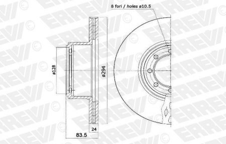 ΔΙΣΚΟΠΛΑΚΑ ERREVI IVECO DAILY IV-VI 2996033 ΧΩΡΙΣ ABS