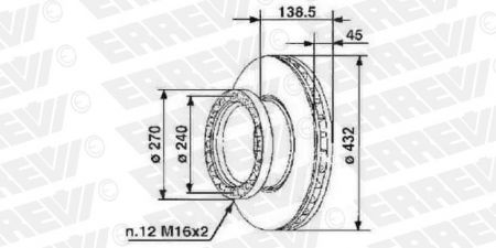 BRAKE DISC ERREVI IVECO EUROTRAKKER 02996328