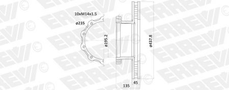 ΔΙΣΚΟΠΛΑΚΑ ERREVI MERCEDES-BENZ 404 3564211012