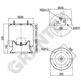 AIR SPRING  4004NP03 METALLIC