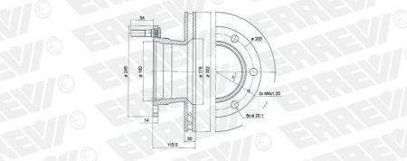 ΔΙΣΚΟΠΛΑΚΑ ERREVI NISSAN ATLEON 402069X001 ΜΕ ΓΡΑΝΑΖΙ ABS