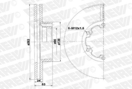 ΔΙΣΚΟΠΛΑΚΑ ERREVI NISSAN 40206-F3901 6 ΤΡΥΠΕΣ