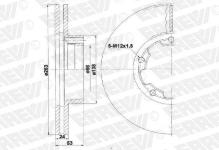 ΔΙΣΚΟΠΛΑΚΑ ERREVI NISSAN  TRADE 40206-F3902 5 ΤΡΥΠΕΣ