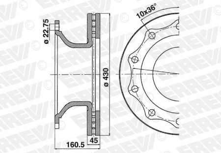 BRAKE DISC ERREVI SAF SK 4079000300