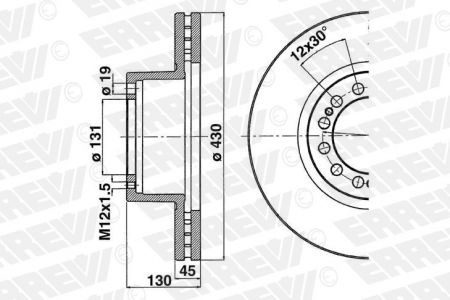BRAKE DISC  ERREVI SAF SK 4079000500