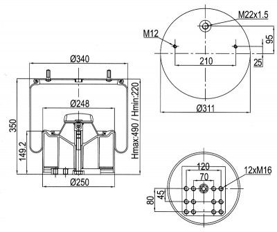 AIR SPRING  4881MBK PLASTIC