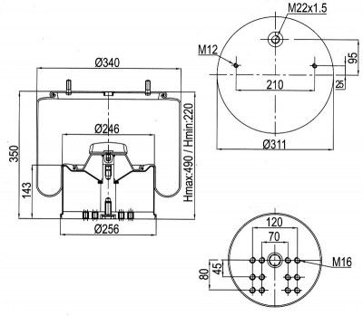 ΑΕΡΟΦΟΥΣΚΑ BPW  4881MB-4881NP02  ΜΕ ΜΕΤΑΛΛΙΚΗ ΒΑΣΗ