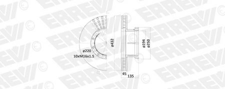 BRAKE DISC ERREVI MERCEDES INTERGO SETRA 828539000
