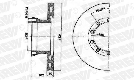 BRAKE DISC ERREVI MAN L 2000 81508030010