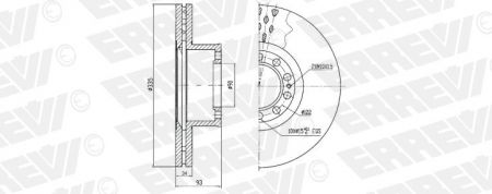 BRAKE DISC ERREVI MAN L-TGL-TGM 81508030042