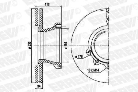 BRAKE DISC ERREVI MAN ΤGM TGL 8150800054