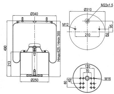 AIR SPRING  942MBK BPW36-1 METALLIC
