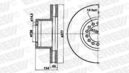 BRAKE DISC ERREVI MERCEDES ATEGO 9754210112