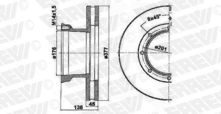 BRAKE DISC ERREVI MERCEDES ATEGO 9754230312