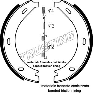 Brake Shoes M/S VITO 108 95- TRUSTING