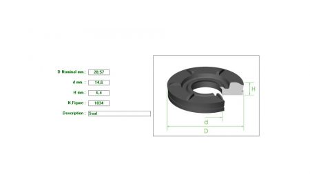 Seal  for piston  Rear Axle 28.57mmx14.6x6.4
