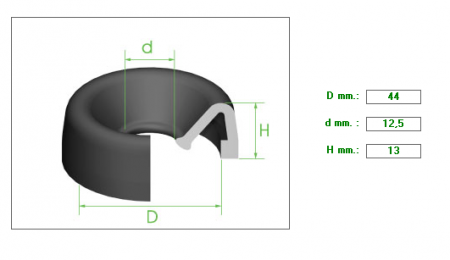 ΚΑΛΥΜΜΑ ΚΥΛΙΝΔΡΑΚΙ 1&quot;1/2-1&quot;5/8-1&quot;23/32-1&quot;3/4 44mm