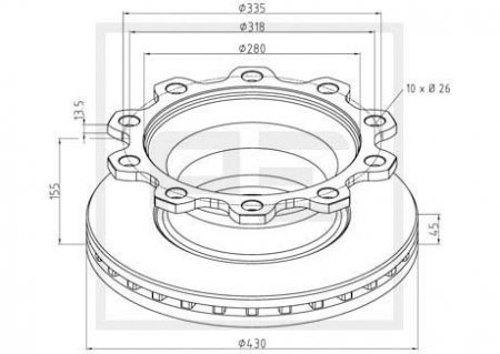 BRAKE DISC PETERS AΞΟΝΑΣ SMB-FR-GIGANT M200135 ΜΕ ABS