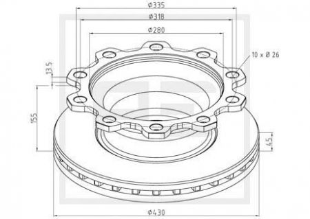 ΔΙΣΚΟΠΛΑΚΑ PETERS AΞΟΝΑΣ SMB-FR-GIGANT M200135  ΜΕ ABS